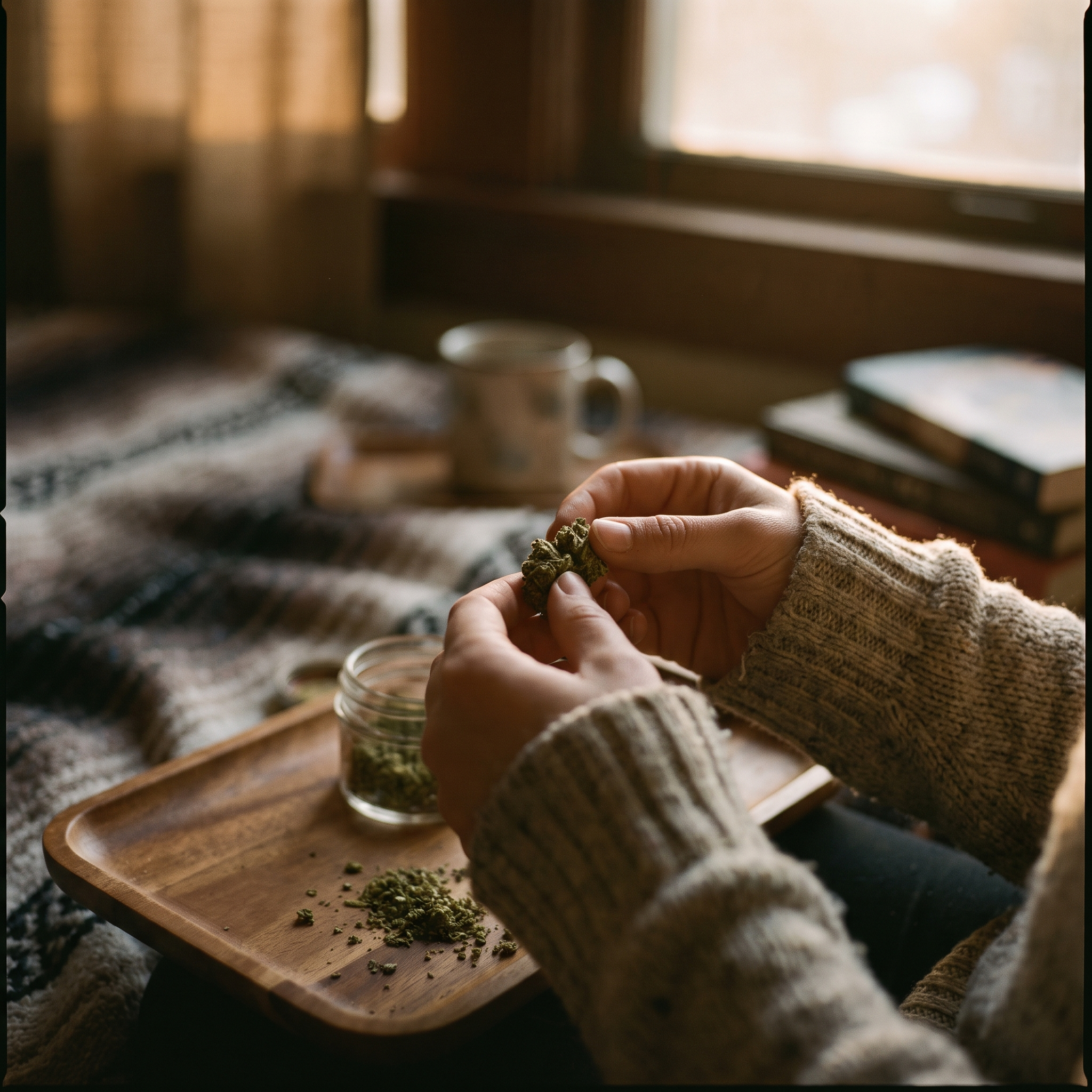 Manipulation d'une fleur de CBD